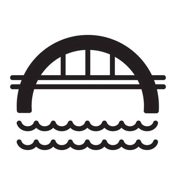 一种简单的河桥标志符号矢量图标 — 图库矢量图片