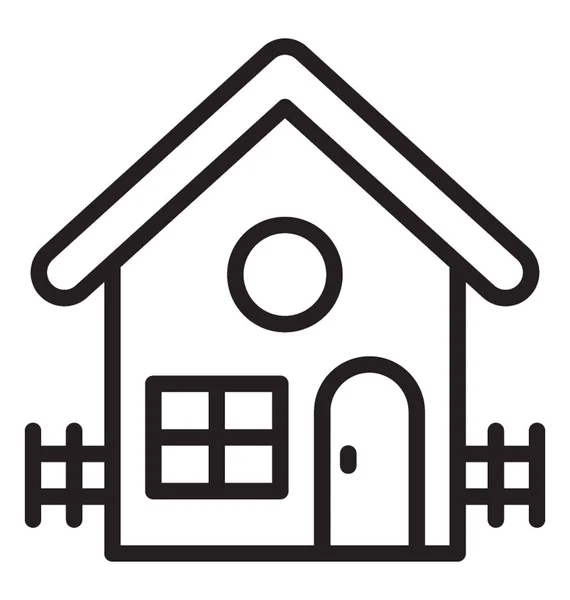 Uma Casa Residencial Casa Família — Vetor de Stock