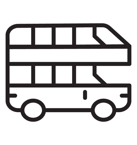Vista Laterale Due Piani Autobus Due Piani — Vettoriale Stock