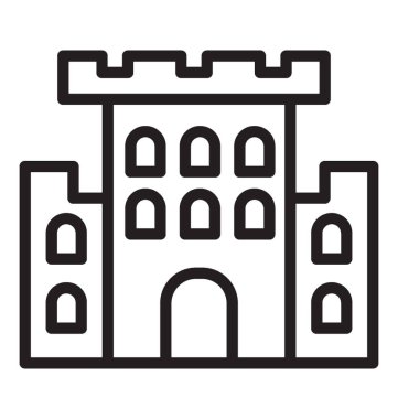 Bir satırı vektör simgesi tarihi bina kale 