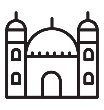 Müslüman cami ibadet için çizgi vektör grafik oluşturma 
