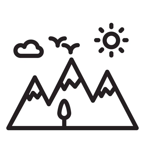 Прекрасний Краєвид Гір Сонцем Хмарами — стоковий вектор