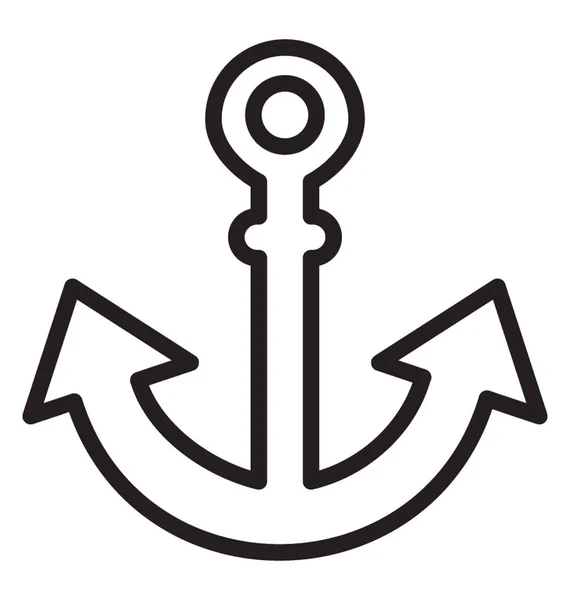 Harbor Tool Boat Anchor Line Icon — Stock Vector