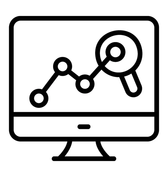 Business Monitoring Online Statistics Computer Screen — Stock Vector