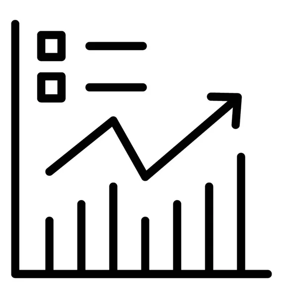Eine Tafel Mit Unternehmensstatistiken Mittels Liniendiagramm Darstellung — Stockvektor