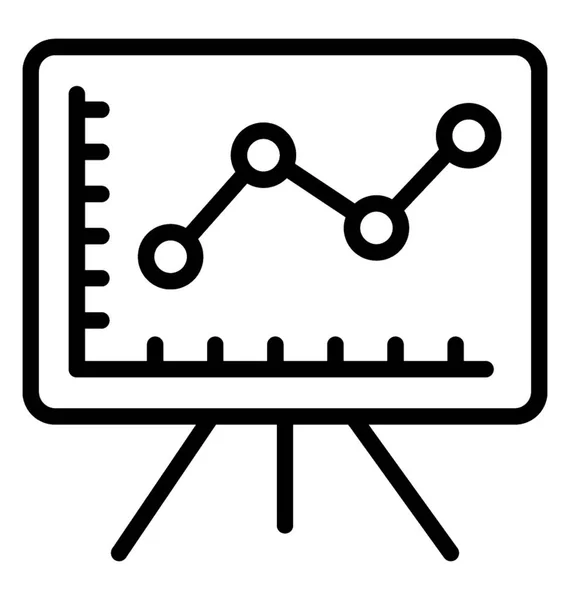 Board Showing Business Statistics Line Graph Representation — Stock Vector
