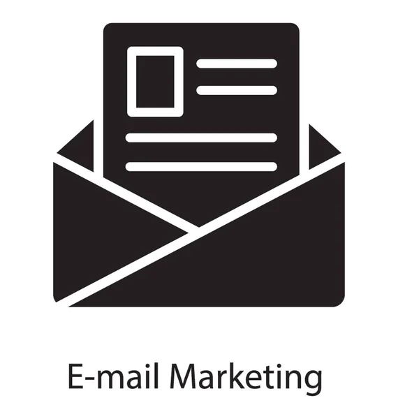 Sobre Mensaje Que Contiene Papel Símbolo Del Email Marketing — Vector de stock