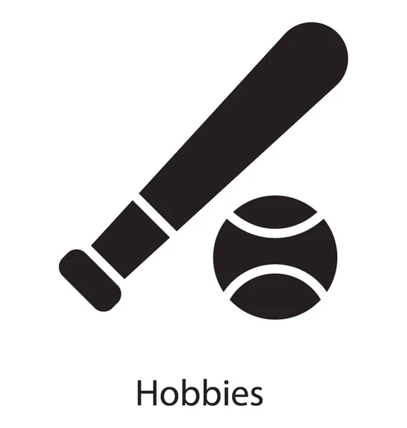 Murciélago Con Bola Mostrando Juegos Hobbies — Vector de stock
