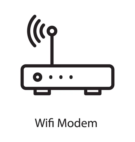 Modem Wifi Con Segnali Internet Noto Come Modem Wifi — Vettoriale Stock