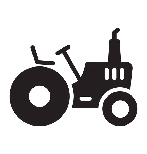 Big Tyre Tractor Used Farming — Stock Vector