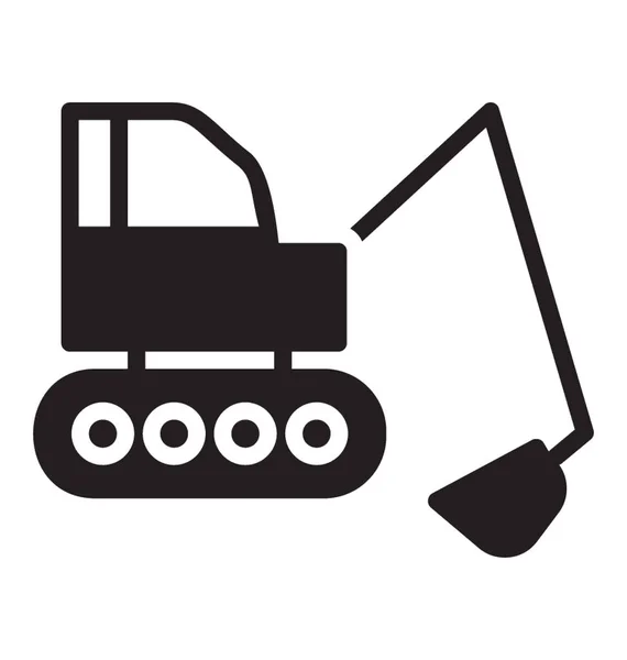 Excavator Flat Body Having Lift Used Construction Process — Stock Vector