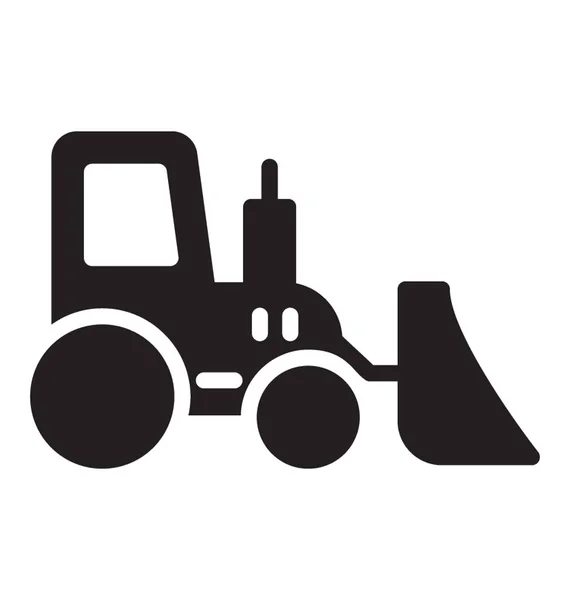 Toprak Içinde Taşımak Için Küçük Kova Sahip Kova Traktör — Stok Vektör