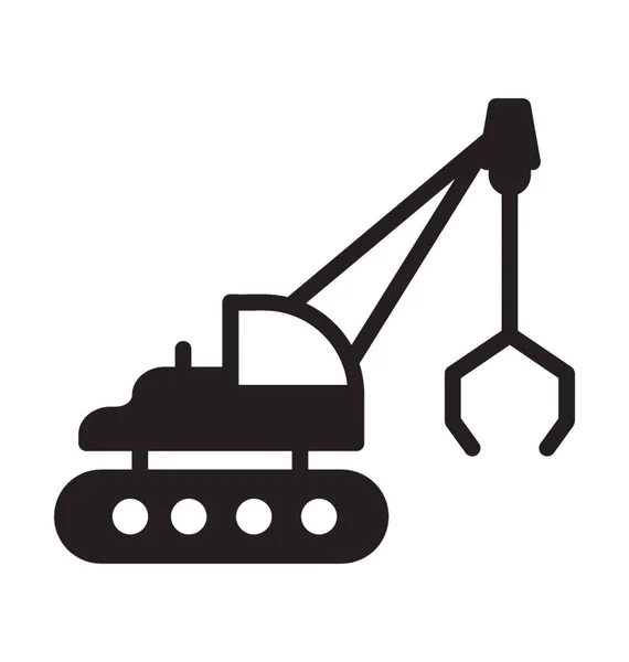 Crawler Crane Lift Used Construction Sites — Stock Vector