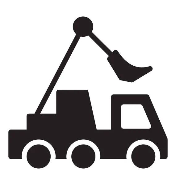 Ícone Caminhão Escavadeira Veículo Construção — Vetor de Stock