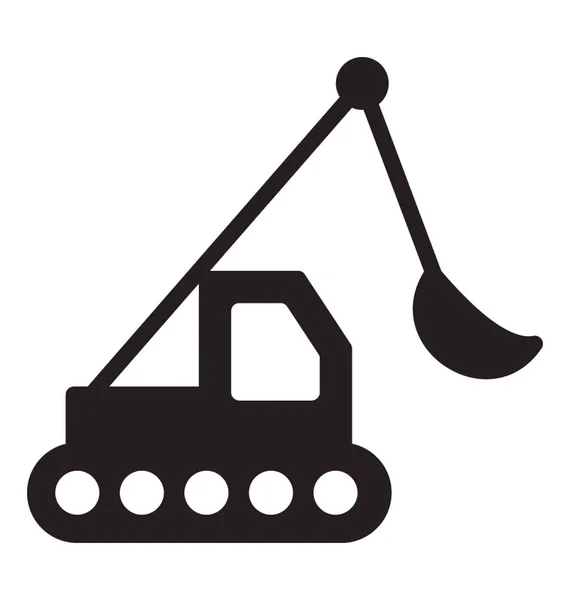 Excavadora Con Cuerpo Plano Que Tiene Ascensor Utilizado Proceso Construcción — Archivo Imágenes Vectoriales