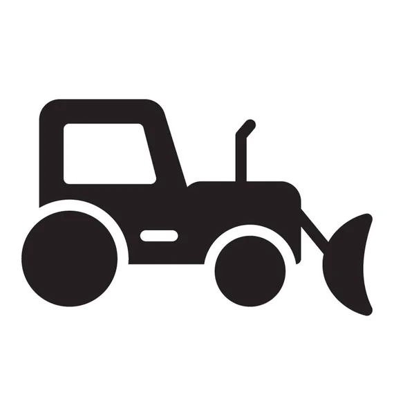 Toprak Içinde Taşımak Için Küçük Kova Sahip Kova Traktör — Stok Vektör