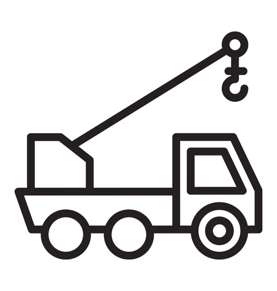 Кран Вантажівка Використовується Підйому Вантажів Транспортування — стоковий вектор