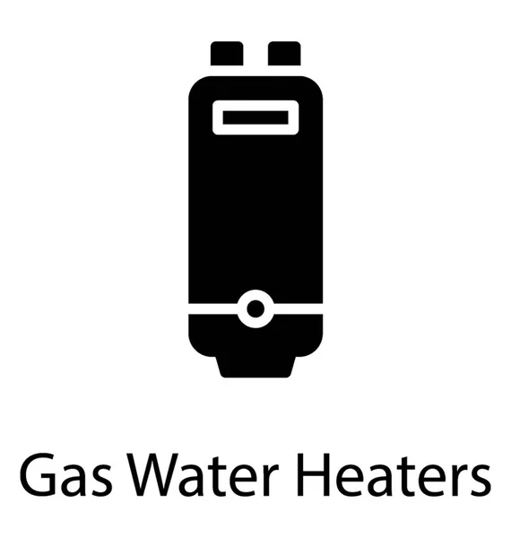 Home Calentador Agua Gas Gas Géiser Icono Glifo Vector — Archivo Imágenes Vectoriales