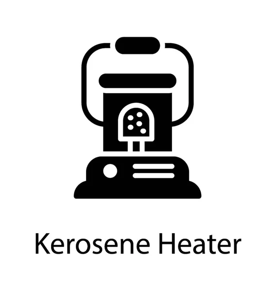 Kerosine Brandstof Verwarmer Lijn Vector Pictogramafbeelding — Stockvector