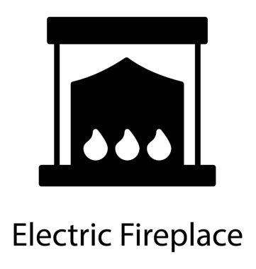 Bir modern iç pelet soba veya fırın simge görüntüsü 