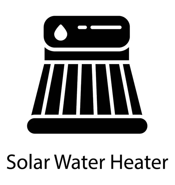 Sistema Calefacción Solar Agua Icono Vector Calefacción Solar — Archivo Imágenes Vectoriales