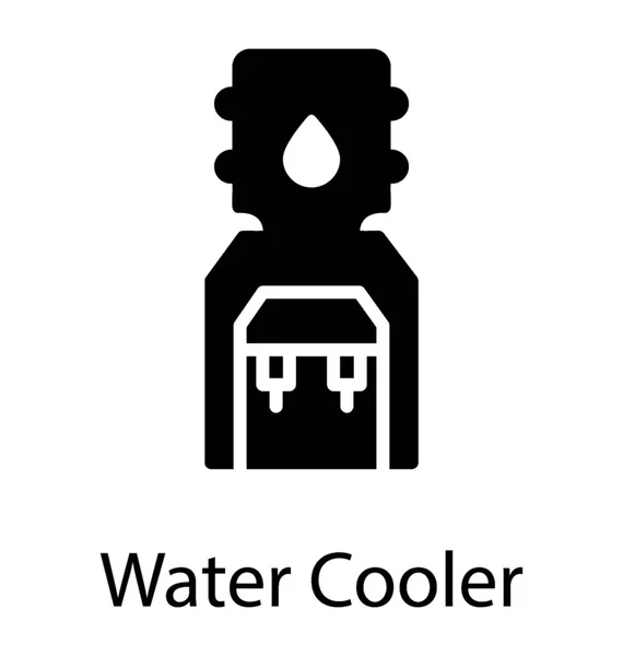 Dispensador Agua Aislado Línea Vector Icono — Vector de stock