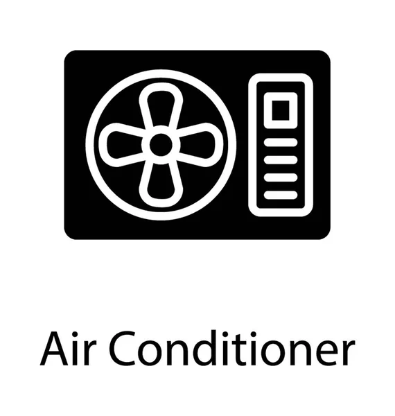 Air Conditioner Outdoor Unit Glyph Icon — Stock Vector