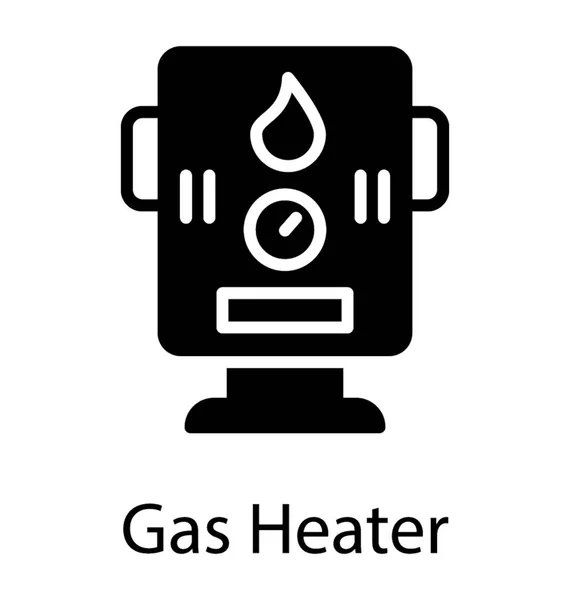 Portabla Gas Värmare Glyph Ikonen Vektor — Stock vektor