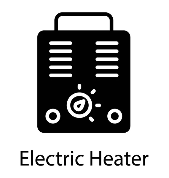 Radiateur Électrique Portable Avec Régulateur Intérieur — Image vectorielle