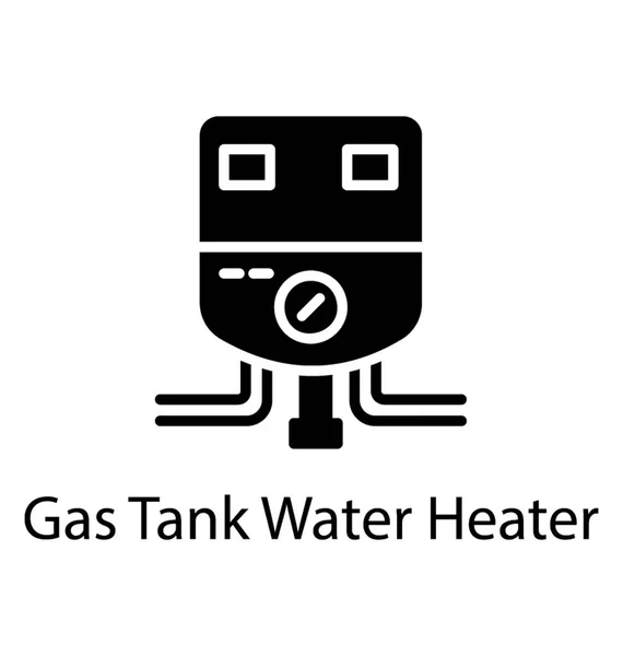 Home Calentador Agua Gas Gas Géiser Icono Glifo Vector — Archivo Imágenes Vectoriales