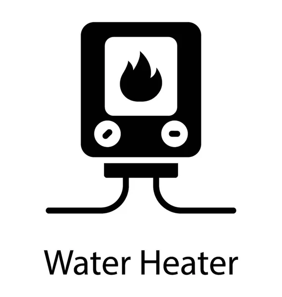 Hem Gas Vatten Värmare Glyph Ikonen Vektor — Stock vektor