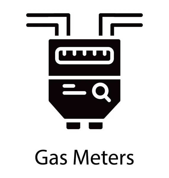 Inländische Gaszähler Glyphen Symbolvektor — Stockvektor