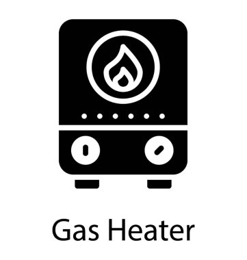 Portatif gaz kalorifer glif simge vektör 