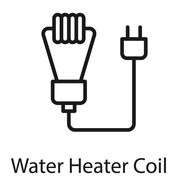 Icono Vector Bobina Eléctrica Del Calentador Inmersión — Archivo Imágenes Vectoriales