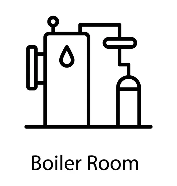 Icono Una Caldera Industrial Tubería Bomba Motor — Archivo Imágenes Vectoriales