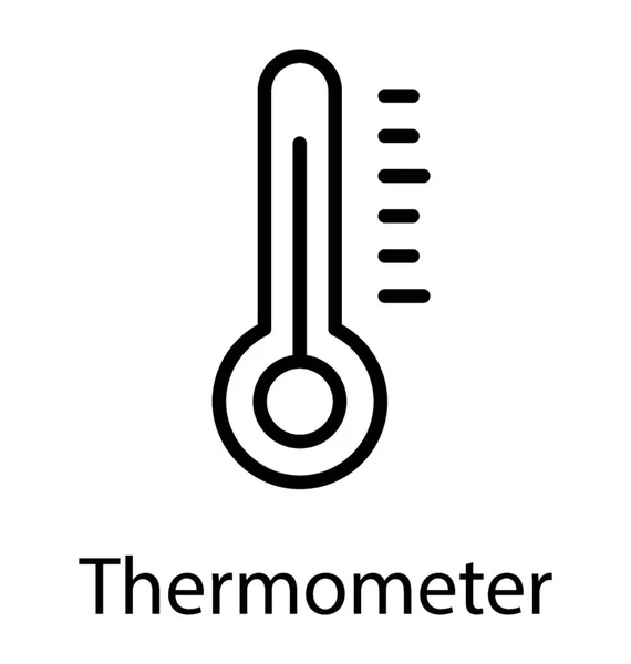 Misura Temperatura Con Icona Della Linea Del Termometro — Vettoriale Stock