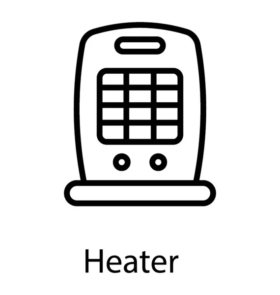 Vecteur Icône Ligne Chauffage Gaz Portable — Image vectorielle