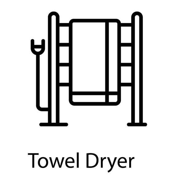 Heated Towel Rail Heating Towels Using Them — Stock Vector