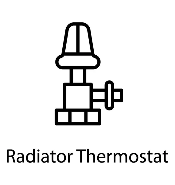 Термостатичні Головки Автоматичного Контролю Потоку Води Радіатора — стоковий вектор