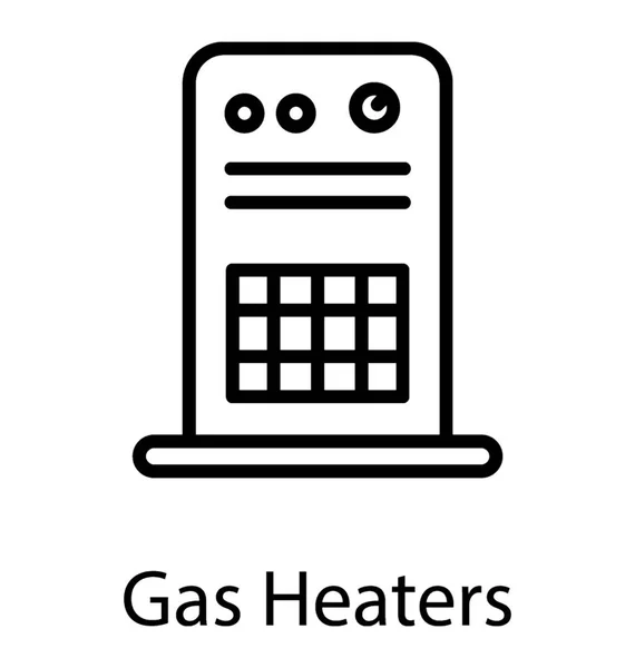 Hordozható Gáz Bojler Sor Ikon Vektor — Stock Vector