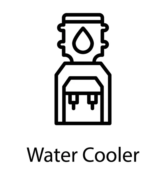Dispensador Agua Aislado Línea Vector Icono — Archivo Imágenes Vectoriales