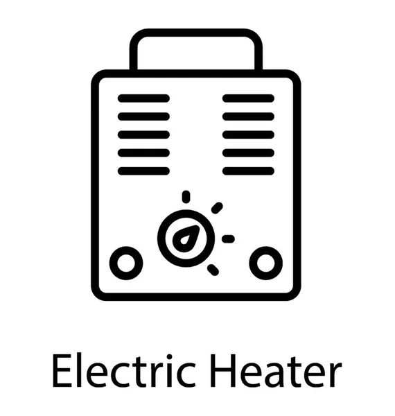 Calentador Eléctrico Portátil Con Regulador Interiores — Archivo Imágenes Vectoriales