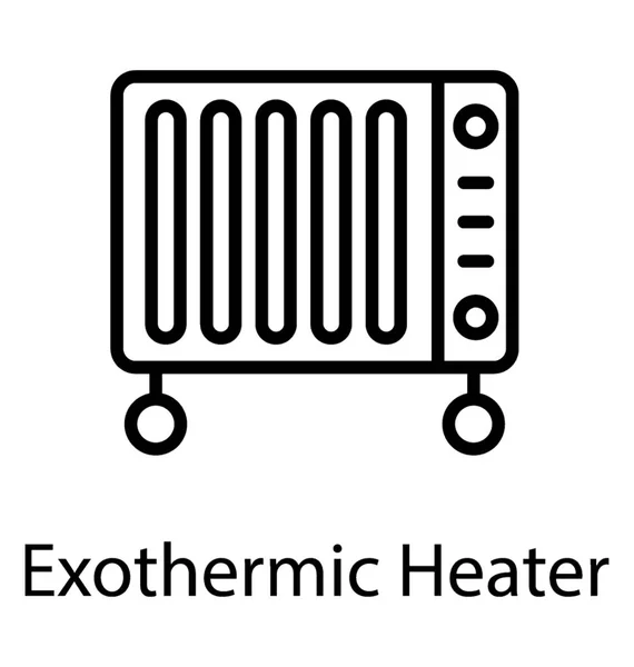 Isolerad Line Ikonen Vektor Exoterma Värmare — Stock vektor