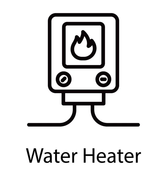 Huis Gas Water Heater Lijn Pictogram Vector — Stockvector