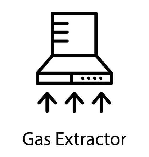 Kitchen Appliance Gas Exhaust Hood Line Icon Image — Stock Vector