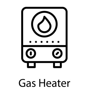 Portatif gaz ısıtıcı hattı simge vektör 