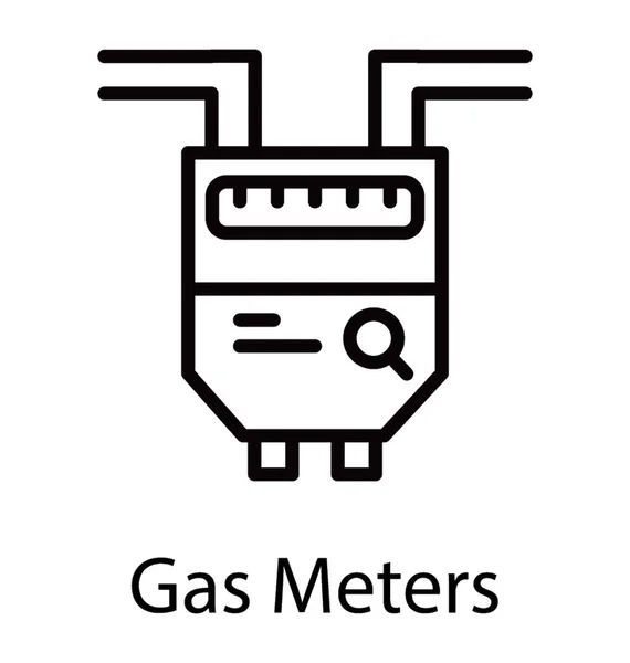 Domestic Gas Meter Line Icon Vector — Stock Vector