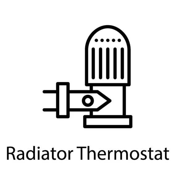 Termostatický Hlavice Pro Automatickou Kontrolu Průtoku Vody Radiátoru — Stockový vektor