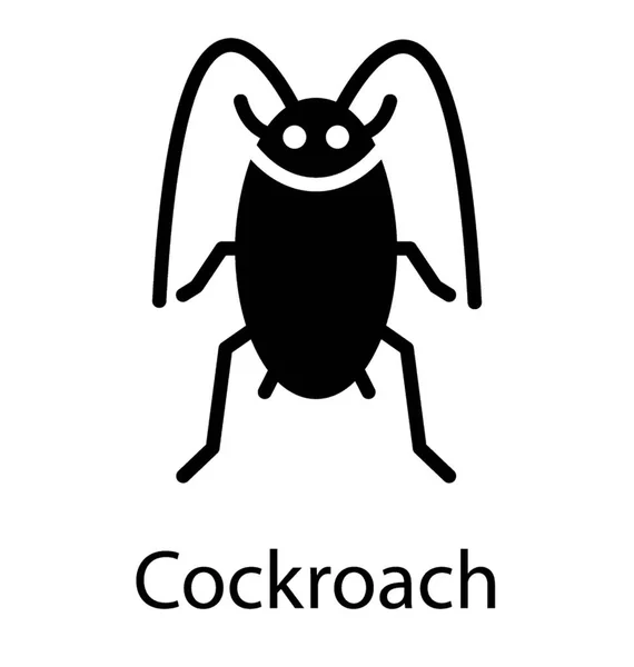 Icon Insect Having Six Long Legs Two Antenna Depicting Cockroach — Stock Vector