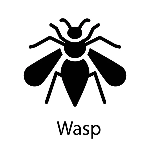 一只有腿的昆虫 上面描写黄蜂 — 图库矢量图片